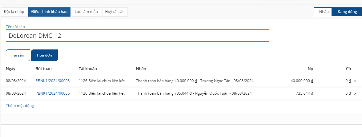 Bảng khấu hao trong kế toán SoOn