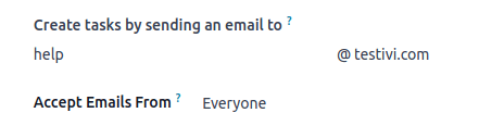 Chế độ xem bí danh email được chọn trên chế độ xem bảng điều khiển trong Dự án SoOn