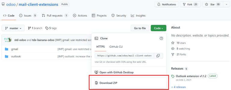Tải xuống tệp ZIP từ kho lưu trữ SoOn GitHub cho Plugin thư.