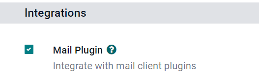 Tính năng Mail Plugin trong Cài đặt.